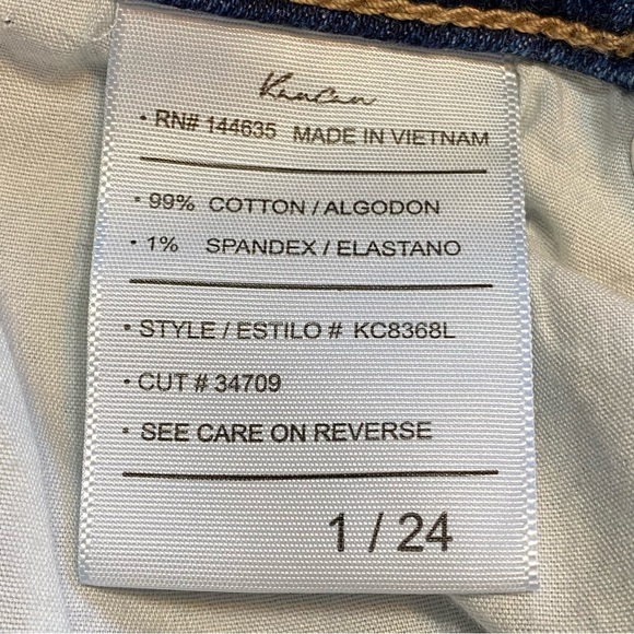 Kancan Distressed Raw Hem Fray Estilo Destroyed Crop Ankle Jeans Size 24 - Picture 9 of 13